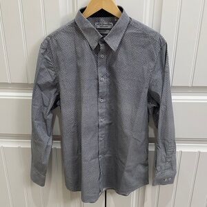 Nogram Men's Black and White Checkered Dress Shirt